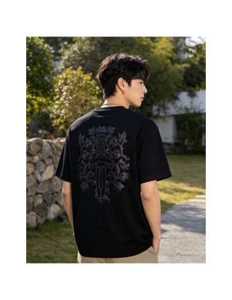 Chrome Hearts Heavy Leather Patch Short Sleeve T-Shirt 061