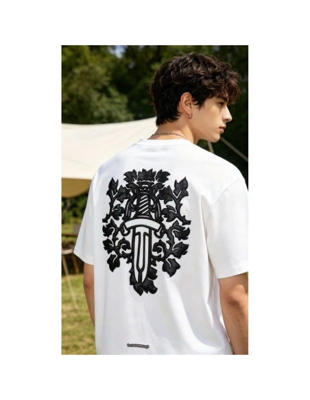Chrome Hearts Heavy Leather Patch Short Sleeve T-Shirt 062