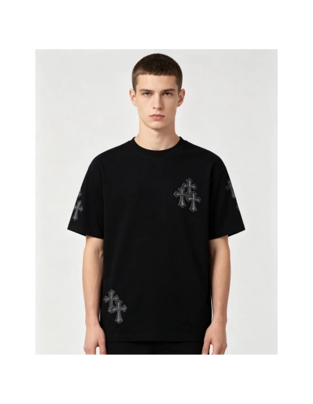 Chrome Hearts Leather Patch Cross Short Sleeve 065