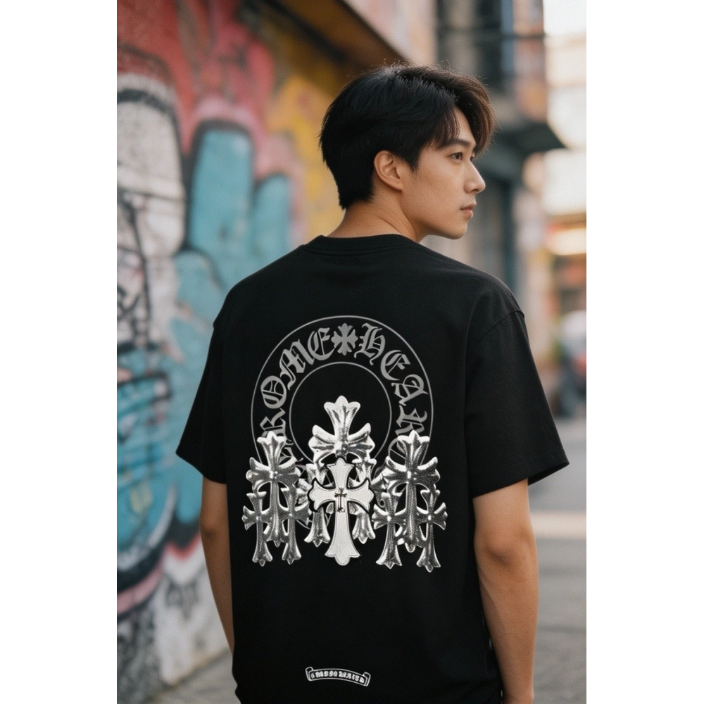 Chrome Hearts Leather Patch Cross Short Sleeve 086