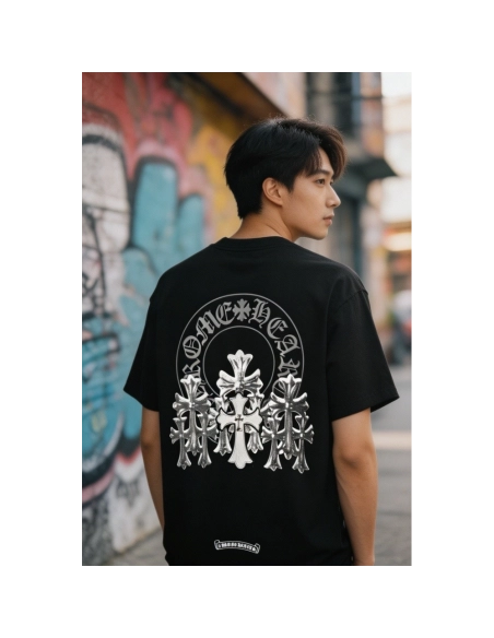 Chrome Hearts Leather Patch Cross Short Sleeve 086