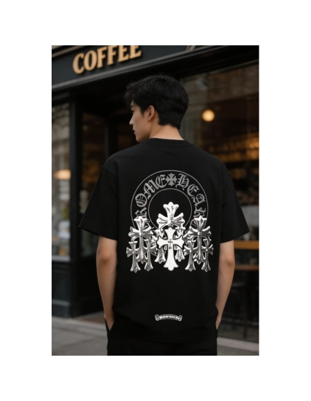 Chrome Hearts Leather Patch Cross Short Sleeve 086