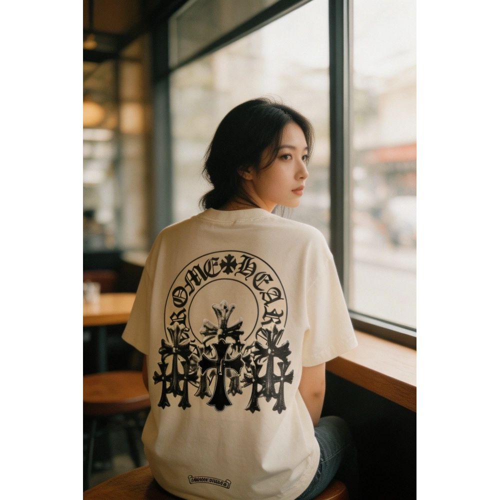 Chrome Hearts Leather Patch Cross Short Sleeve 087