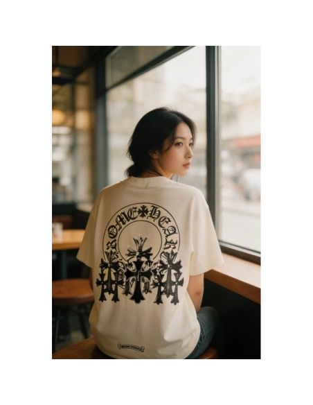 Chrome Hearts Leather Patch Cross Short Sleeve 087