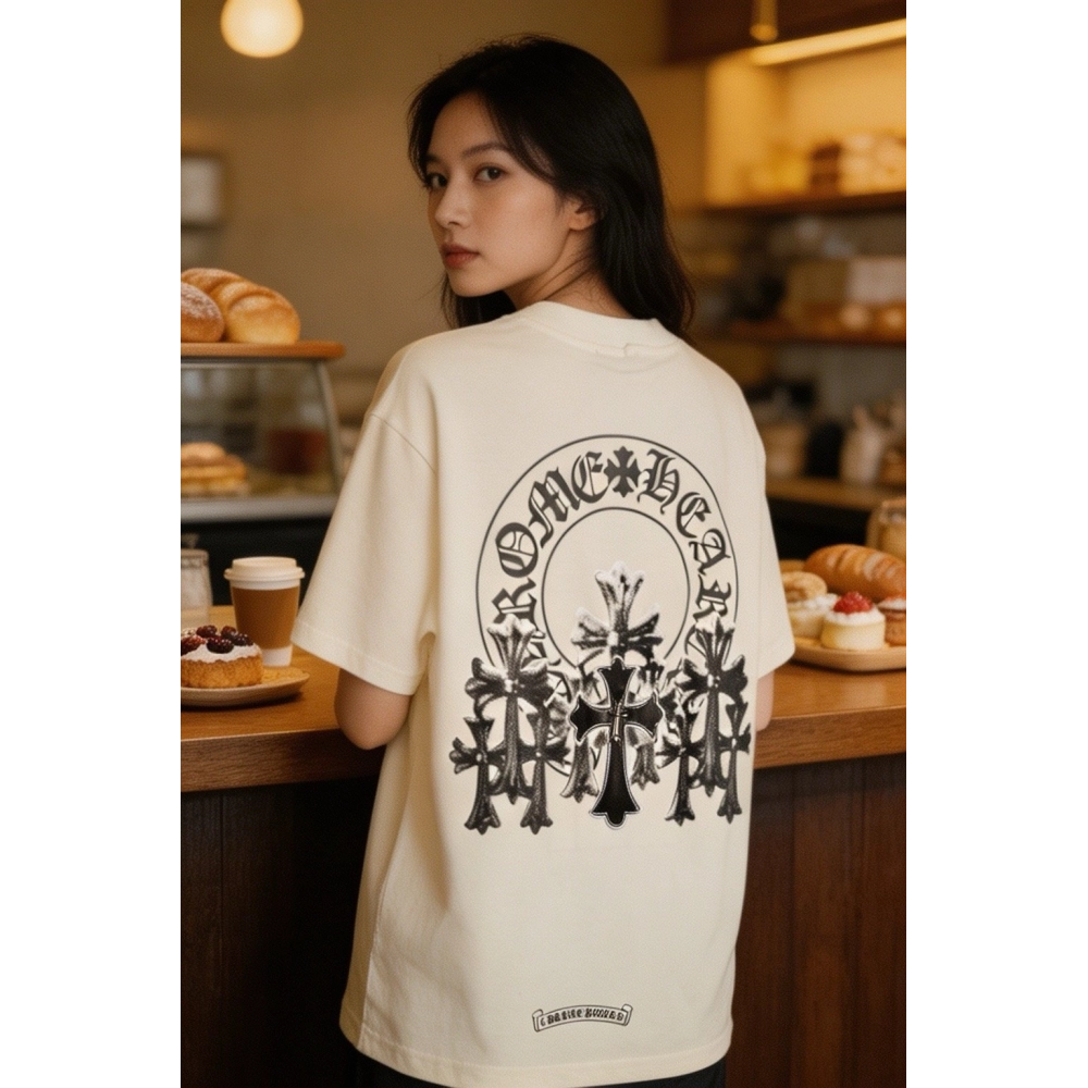 Chrome Hearts Leather Patch Cross Short Sleeve 087