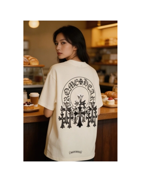 Chrome Hearts Leather Patch Cross Short Sleeve 087