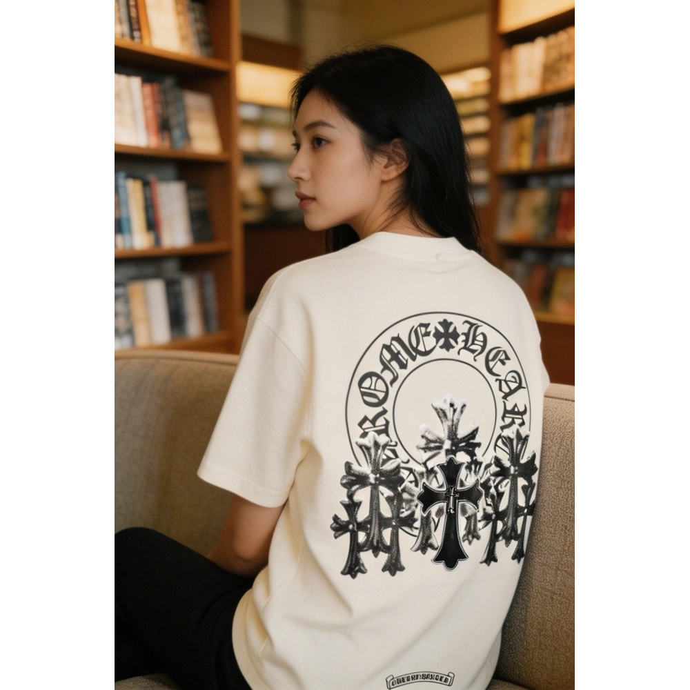 Chrome Hearts Leather Patch Cross Short Sleeve 087