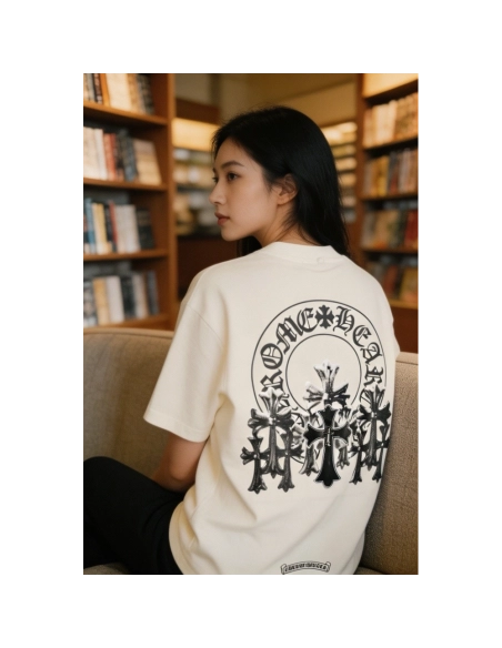Chrome Hearts Leather Patch Cross Short Sleeve 087