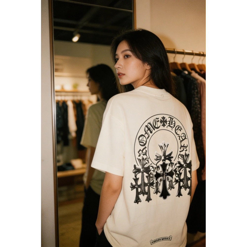 Chrome Hearts Leather Patch Cross Short Sleeve 087