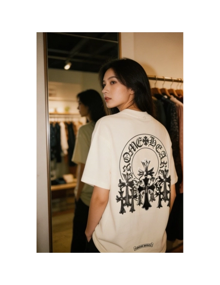 Chrome Hearts Leather Patch Cross Short Sleeve 087