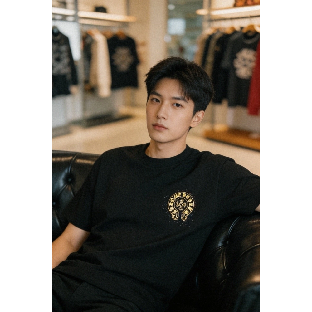 Chrome Hearts Splatter Horseshoe Short Sleeve 088