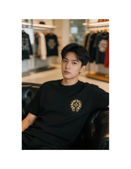 Chrome Hearts Splatter Horseshoe Short Sleeve 088