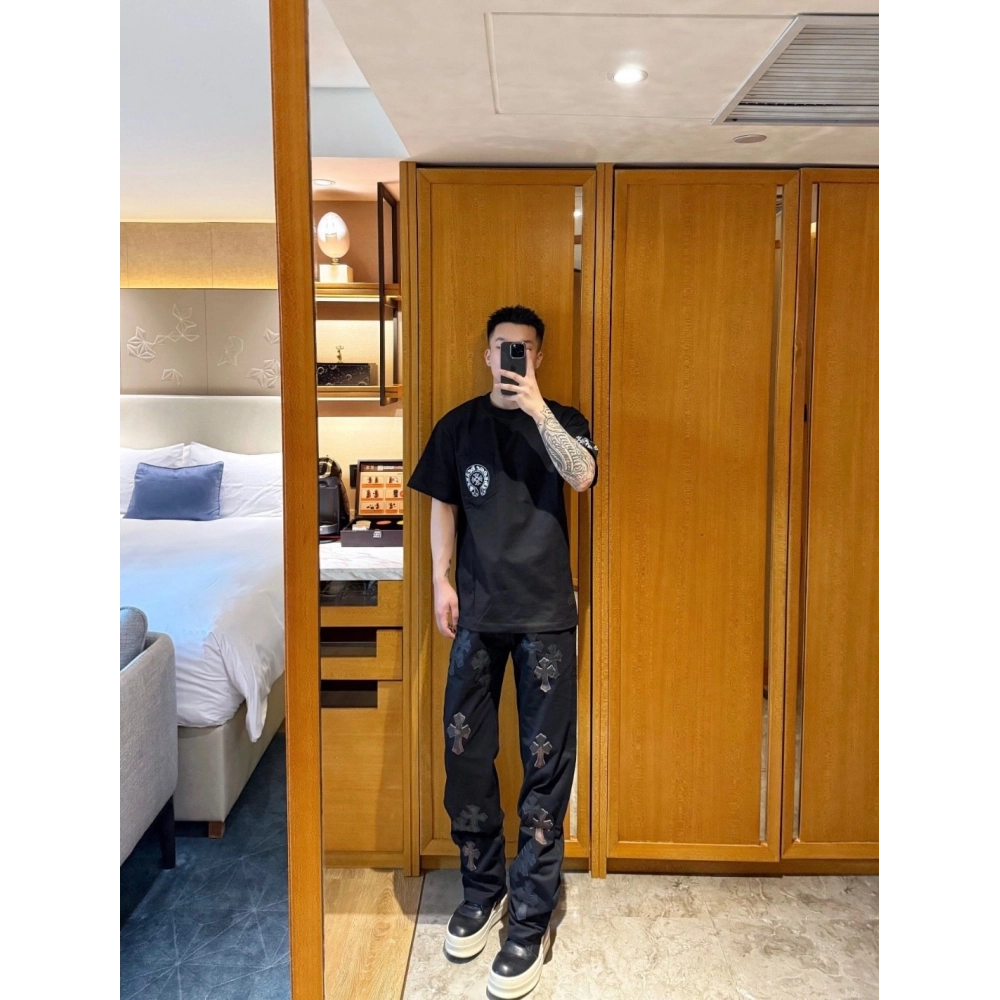 Chrome Hearts Multi-Color Cross Print Short Sleeve 105