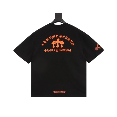 Chrome Hearts Orange Cross Print Short Sleeve 114