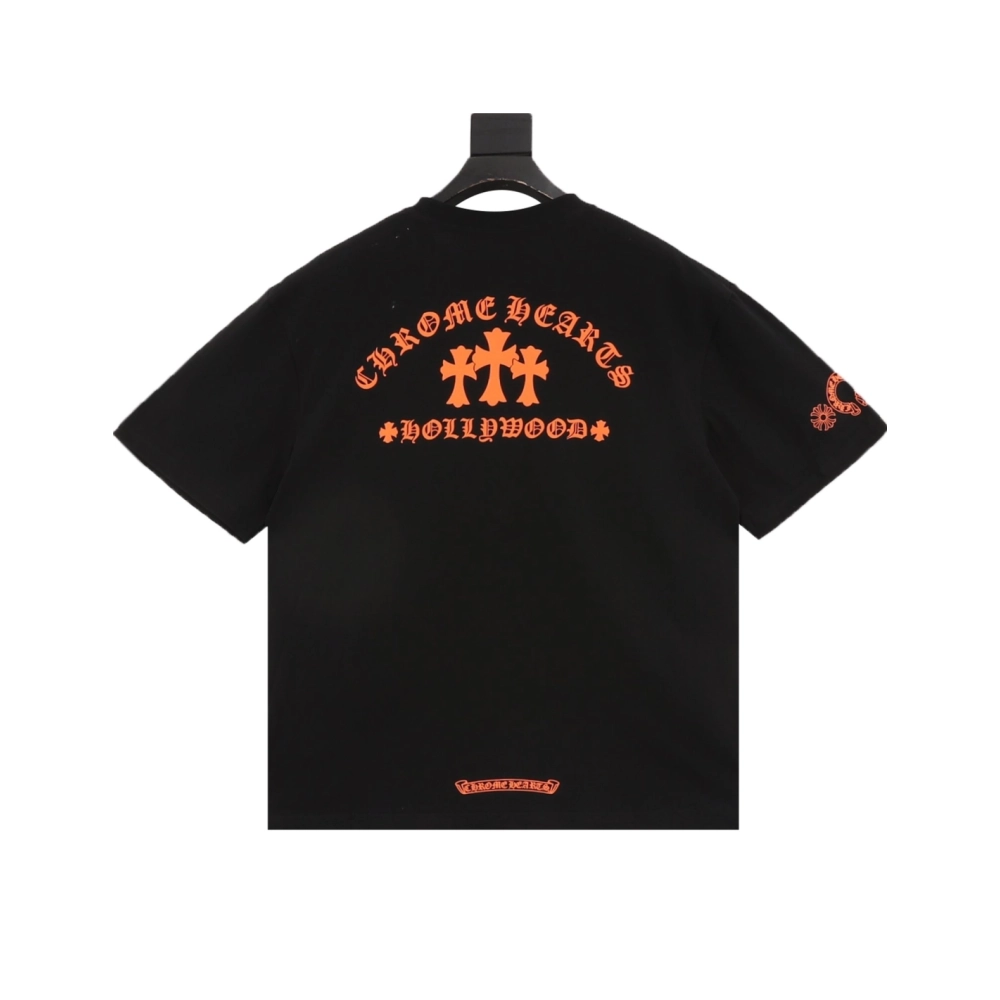 Chrome Hearts Orange Cross Print Short Sleeve 114