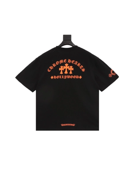 Chrome Hearts Orange Cross Print Short Sleeve 114