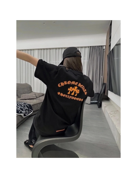 Chrome Hearts Orange Cross Print Short Sleeve 114