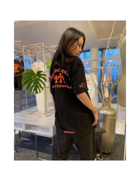 Chrome Hearts Orange Cross Print Short Sleeve 114