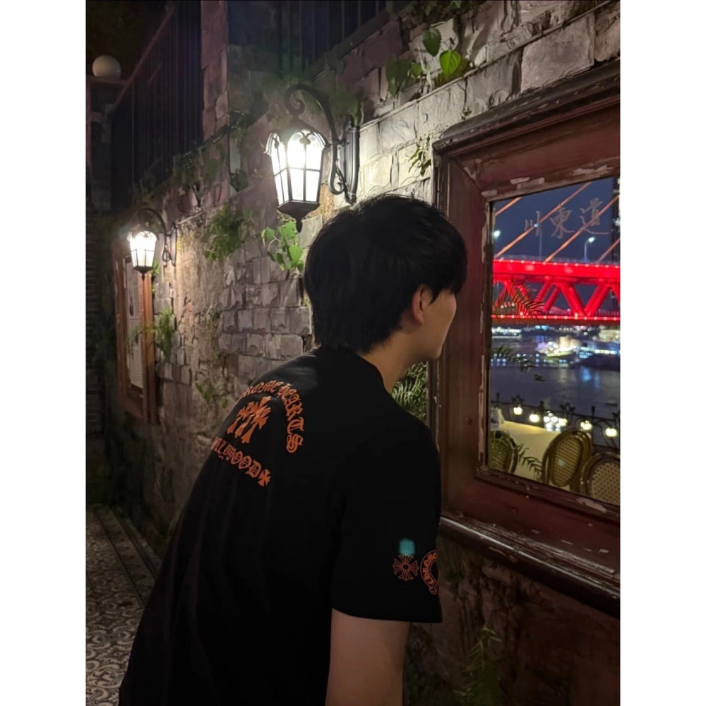 Chrome Hearts Orange Cross Print Short Sleeve 114
