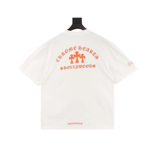 Chrome Hearts Orange Cross Print Short Sleeve 115