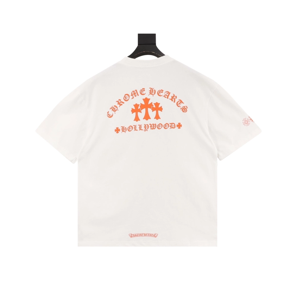 Chrome Hearts Orange Cross Print Short Sleeve 115