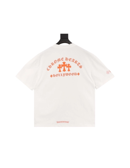 Chrome Hearts Orange Cross Print Short Sleeve 115