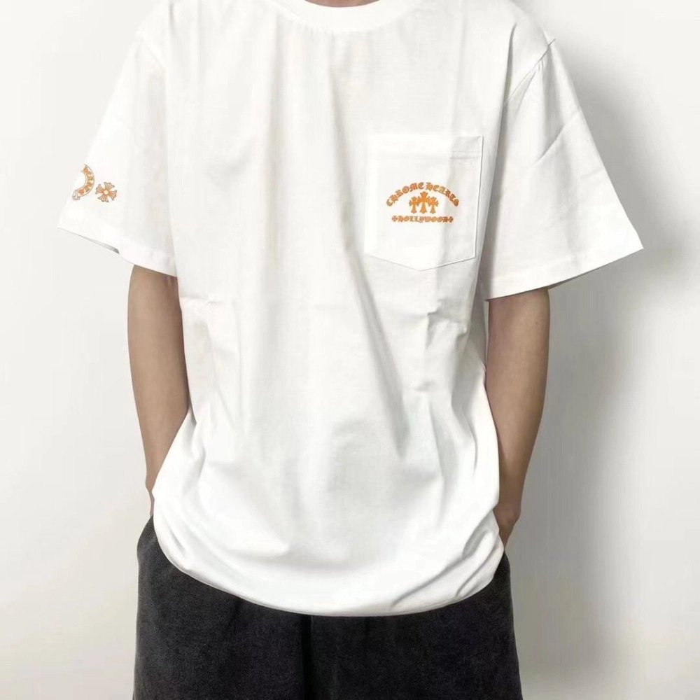 Chrome Hearts Orange Cross Print Short Sleeve 115