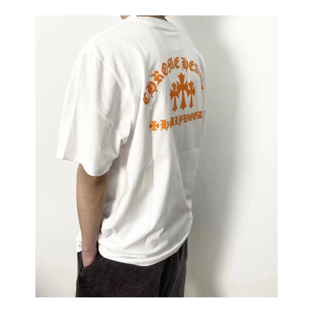 Chrome Hearts Orange Cross Print Short Sleeve 115