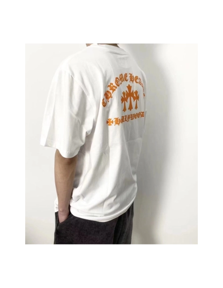 Chrome Hearts Orange Cross Print Short Sleeve 115