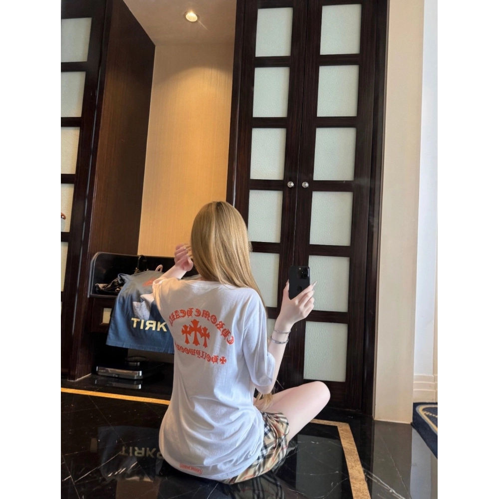 Chrome Hearts Orange Cross Print Short Sleeve 115