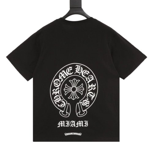 Chrome Hearts Miami Exclusive Back Horseshoe Flower Short Sleeve 118