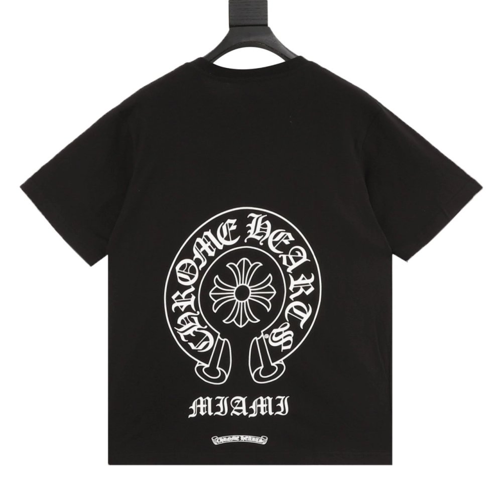 Chrome Hearts Miami Exclusive Back Horseshoe Flower Short Sleeve 118