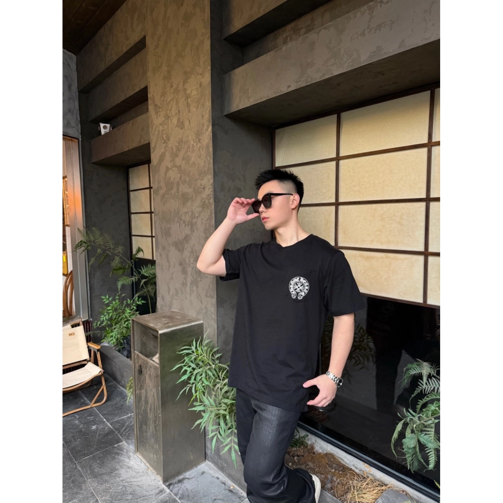 Chrome Hearts Miami Exclusive Back Horseshoe Flower Short Sleeve 118