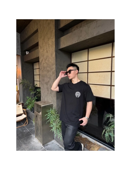 Chrome Hearts Miami Exclusive Back Horseshoe Flower Short Sleeve 118
