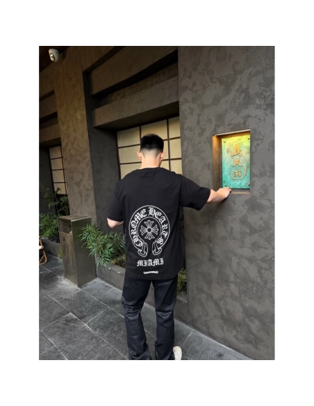 Chrome Hearts Miami Exclusive Back Horseshoe Flower Short Sleeve 118