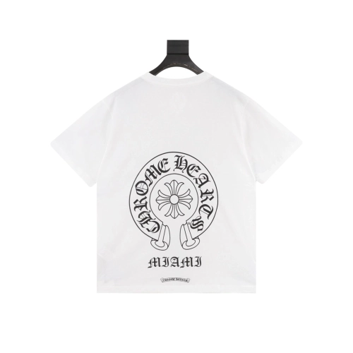 Chrome Hearts Miami Exclusive Back Horseshoe Flower Short Sleeve 119