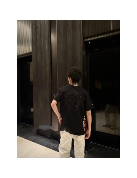 Chrome Hearts Yellow Sanskrit Print Short Sleeve 121
