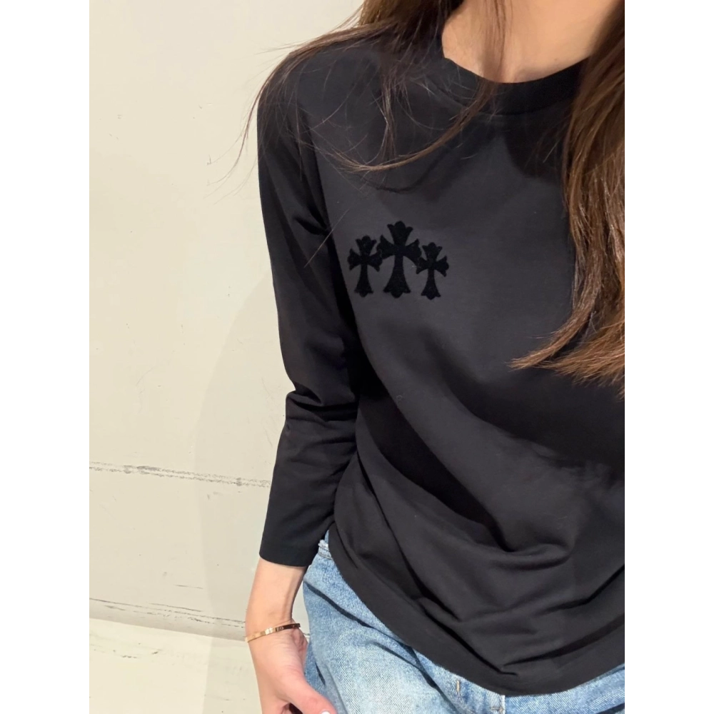 Chrome Hearts Cross Flock Print Long Sleeve 122