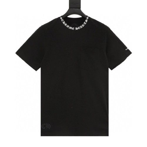 Chrome Hearts Collar Sanskrit Letter Print Short Sleeve 126
