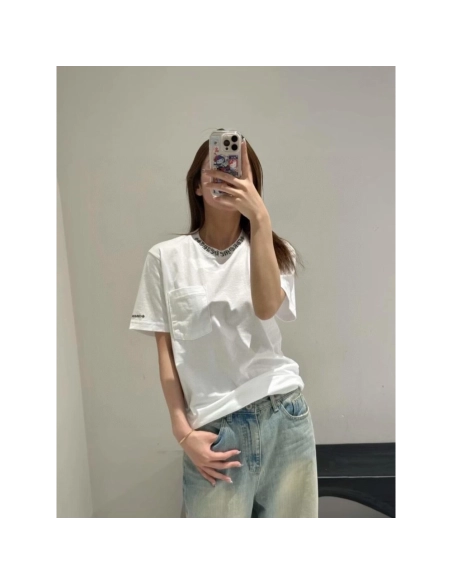 Chrome Hearts Collar Sanskrit Letter Print Short Sleeve 127