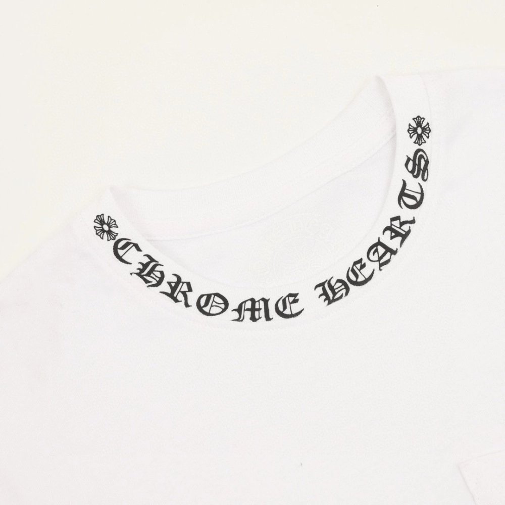 Chrome Hearts Collar Sanskrit Letter Print Short Sleeve 127