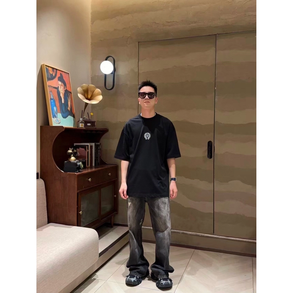 Chrome Hearts Sanskrit Horseshoe Embroidery Short Sleeve 132