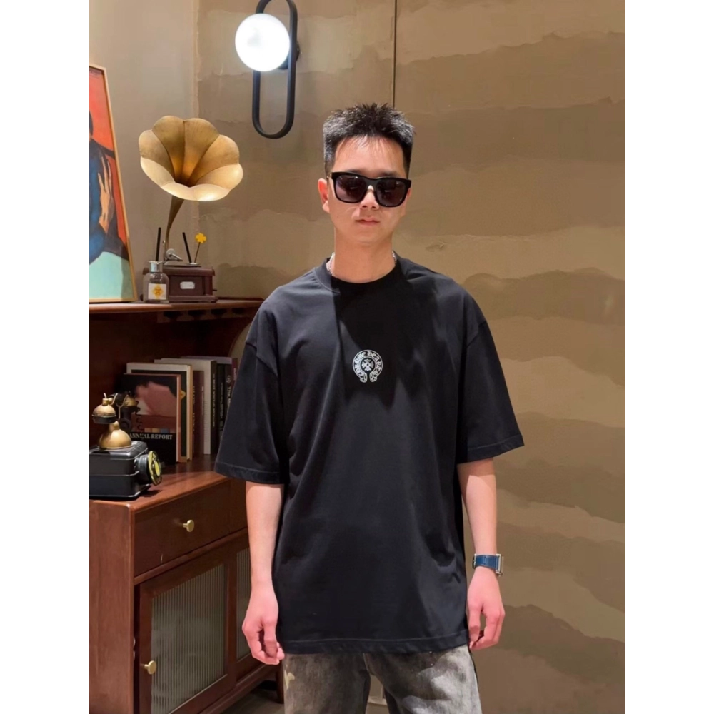 Chrome Hearts Sanskrit Horseshoe Embroidery Short Sleeve 132