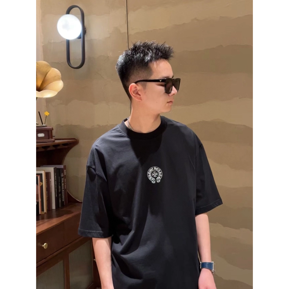 Chrome Hearts Sanskrit Horseshoe Embroidery Short Sleeve 132