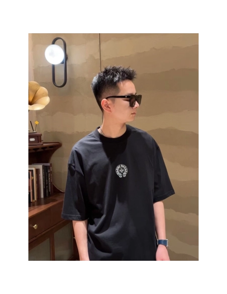 Chrome Hearts Sanskrit Horseshoe Embroidery Short Sleeve 132