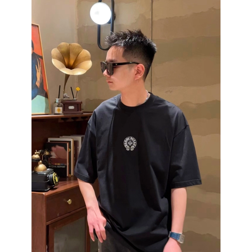 Chrome Hearts Sanskrit Horseshoe Embroidery Short Sleeve 132
