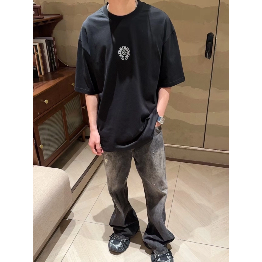 Chrome Hearts Sanskrit Horseshoe Embroidery Short Sleeve 132