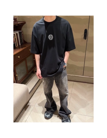 Chrome Hearts Sanskrit Horseshoe Embroidery Short Sleeve 132