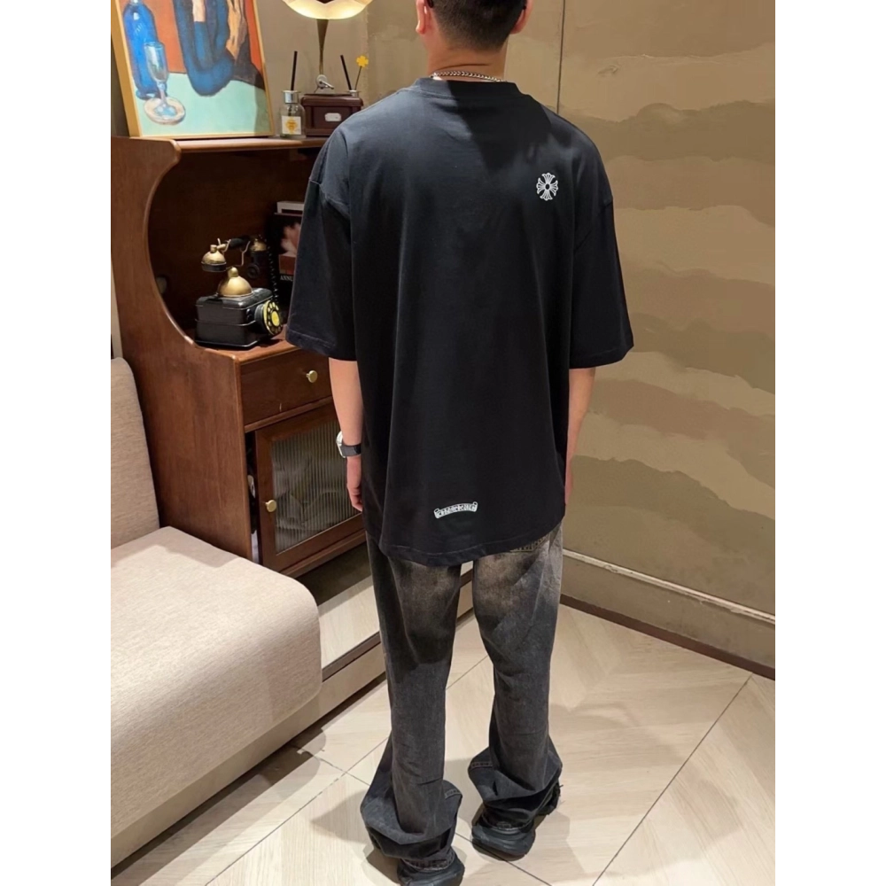 Chrome Hearts Sanskrit Horseshoe Embroidery Short Sleeve 132