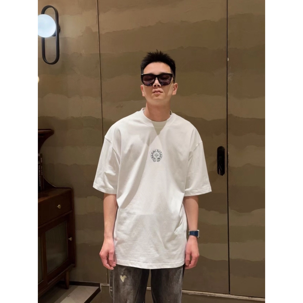 Chrome Hearts Sanskrit Horseshoe Embroidery Short Sleeve 133